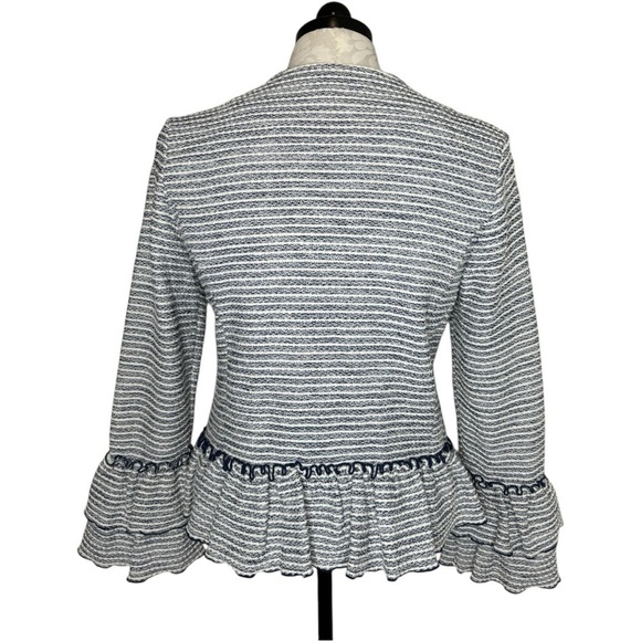 Banana Republic Navy and White tweed Blazer Size 10 - Picture 3 of 7